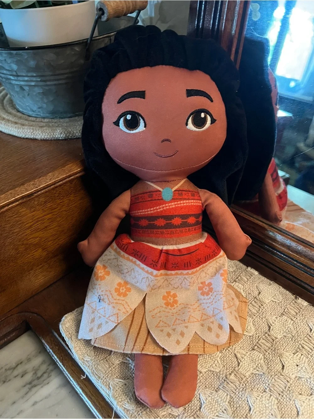 DISNEY‎ Classic Plush Princess Doll Moana Embroidered Face Approximately 14 in.