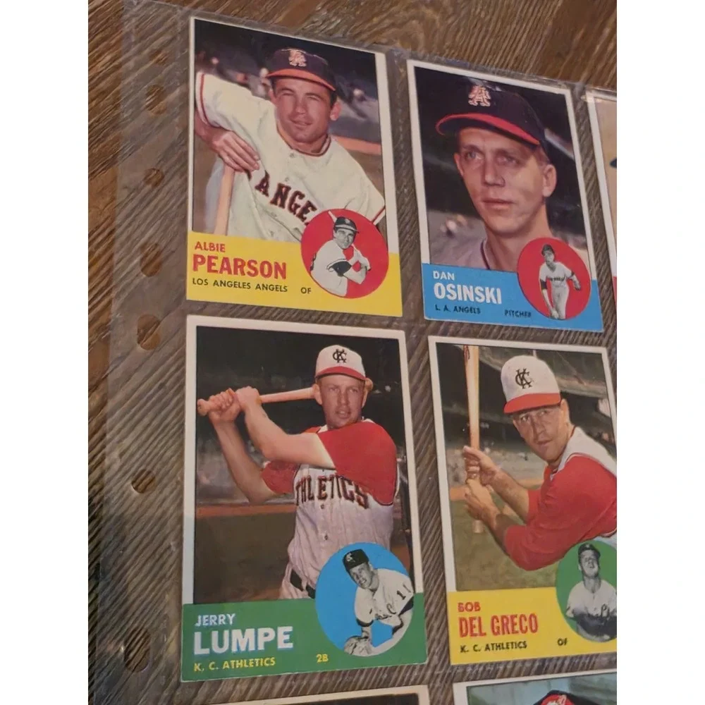 Vintage 1963 Topps Baseball Cards Sheet Of 9