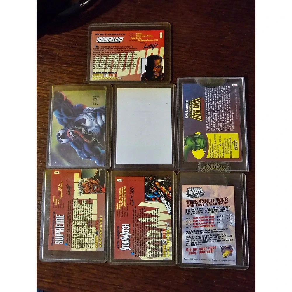 Marvel Comics Trading Cards Lot Venom Cage Supreme Stormwatch‎ Dragon Youngblood