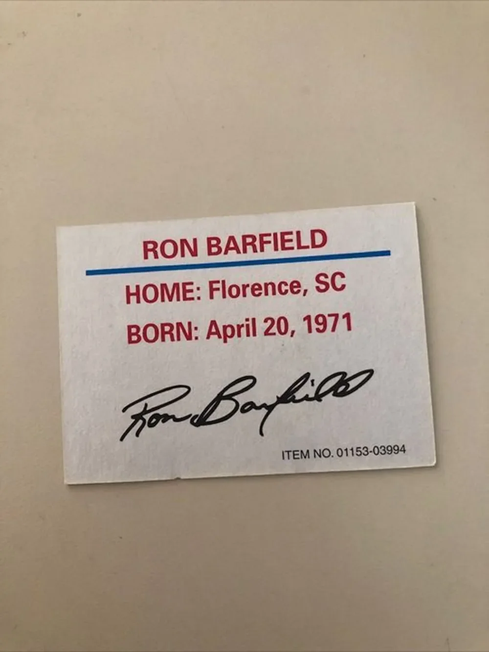 Nascar rare barfield bill