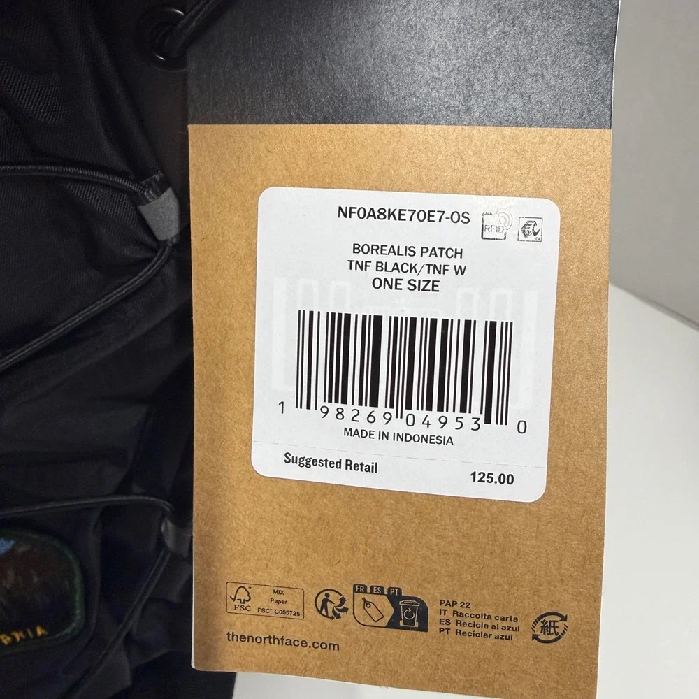 The North Face Borealis Patch Backpack TNF Black One Size 26L Laptop NEW w tags