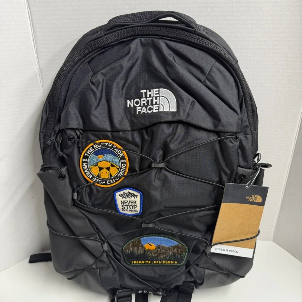 The North Face Borealis Patch Backpack TNF Black One Size 26L Laptop NEW w tags