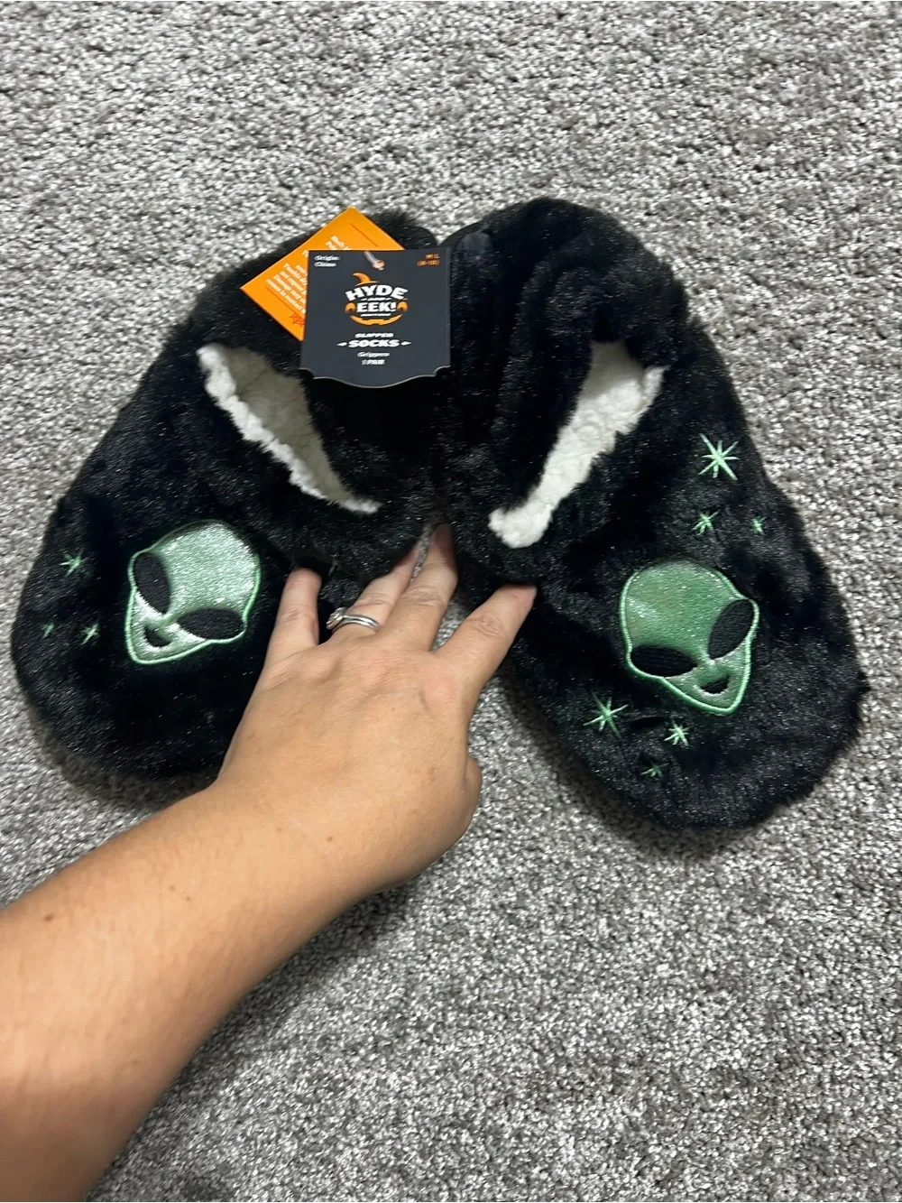 Hyde & EEk Slipper Socks Alien Halloween New Size M-L 8-10