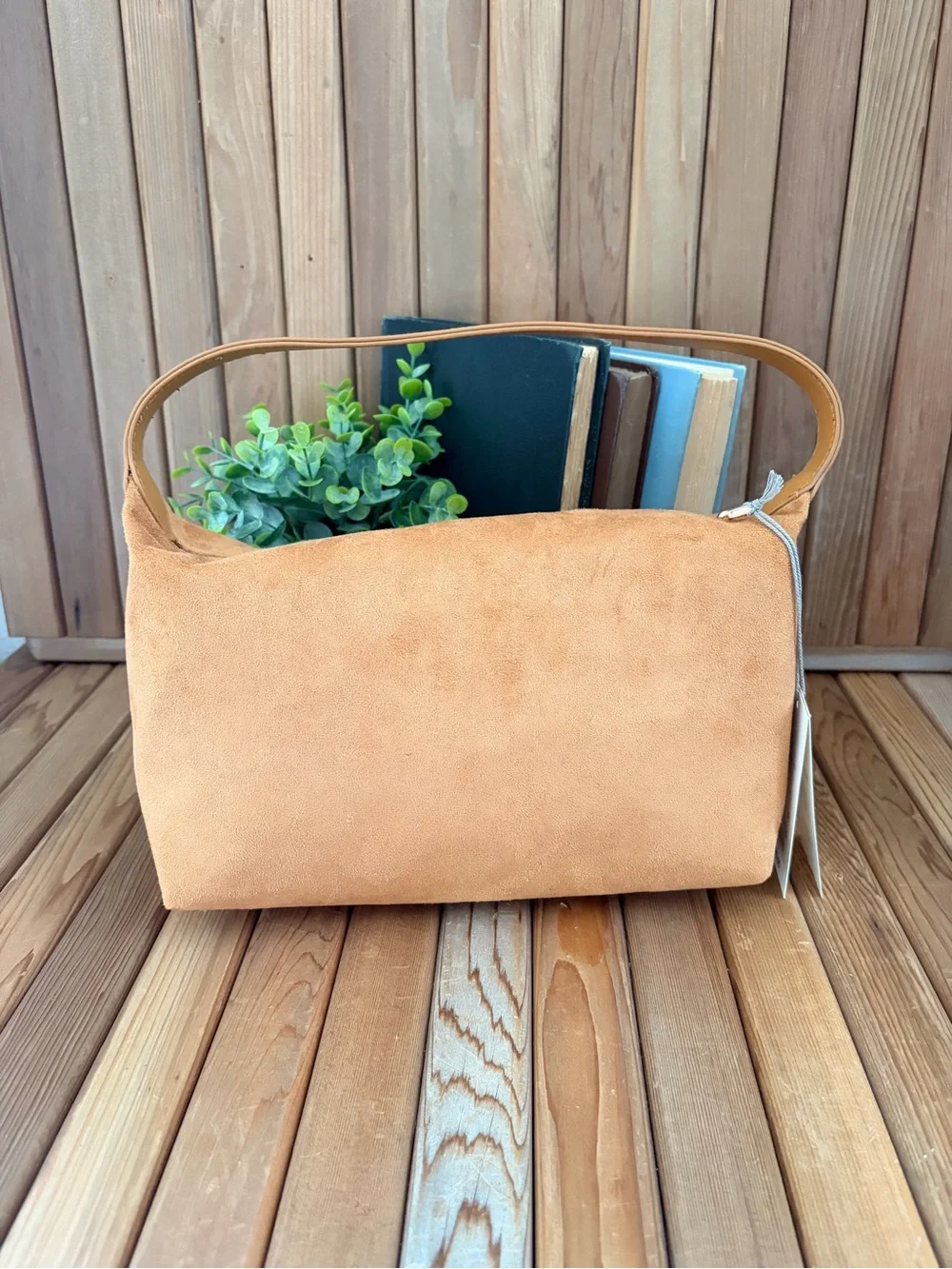 A New Day Tan Suede Hobo Bag NWT
