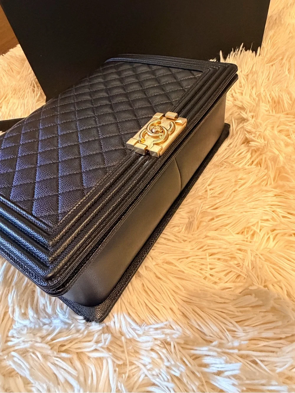 CHANEL leather gold