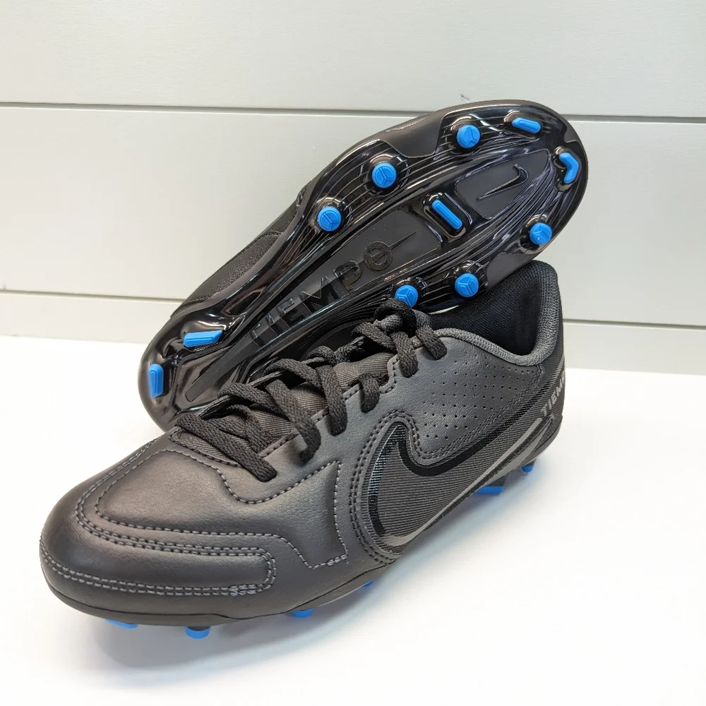 6Y Nike Tiempo Junior Legend 9 Club Multi Ground GS Black Blue Soccer cleats