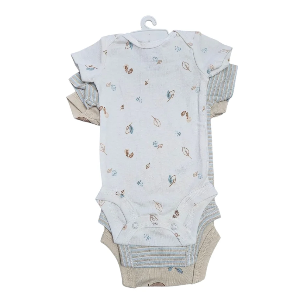 Carter's Newborn Onesie Set NEW Set of 3 Koala Print Stripes Leaf Print