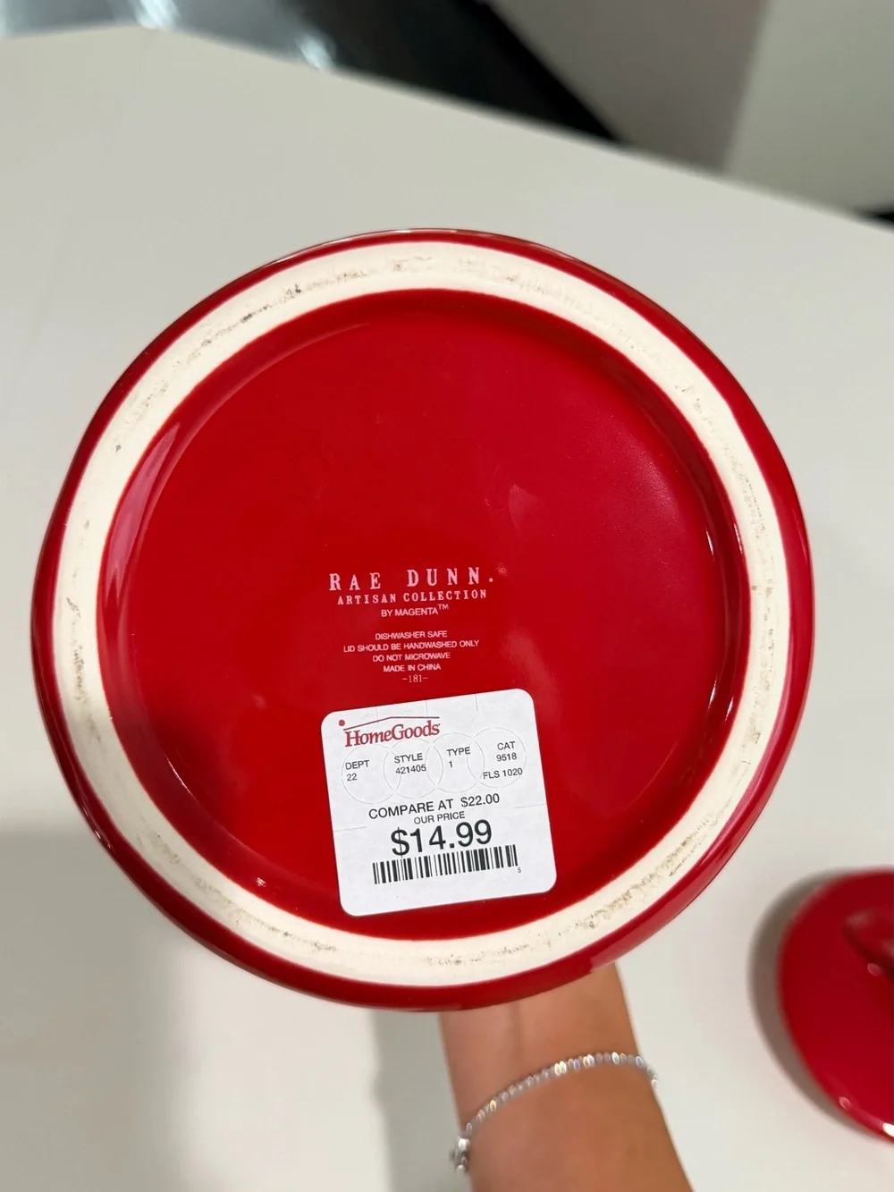 Rae Dunn Red 'Santa Paws' Ceramic Canister