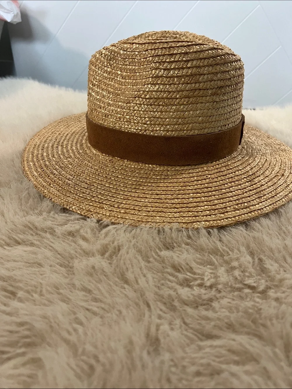 GIGI PIP Woven Straw Hat with Brown Band