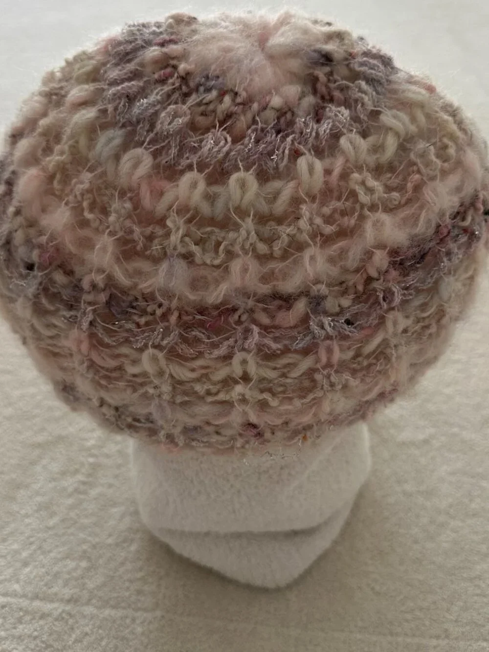 Chas A Stevens Vintage Hat Made in Italy Wool Knit Slouchy Beret Hat Pink Earthy