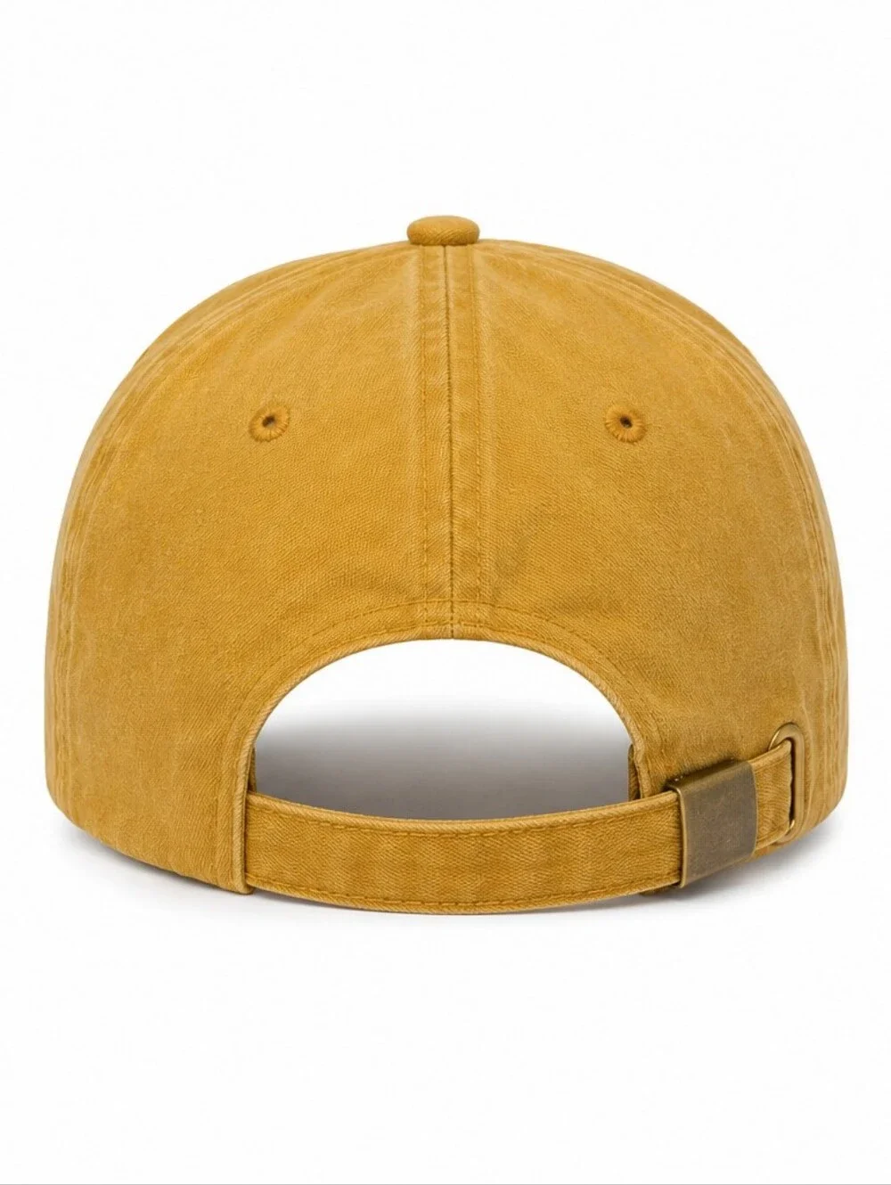 Bee Embroidered Cotton Baseball Cap Mustard Yellow Adjustable Hat