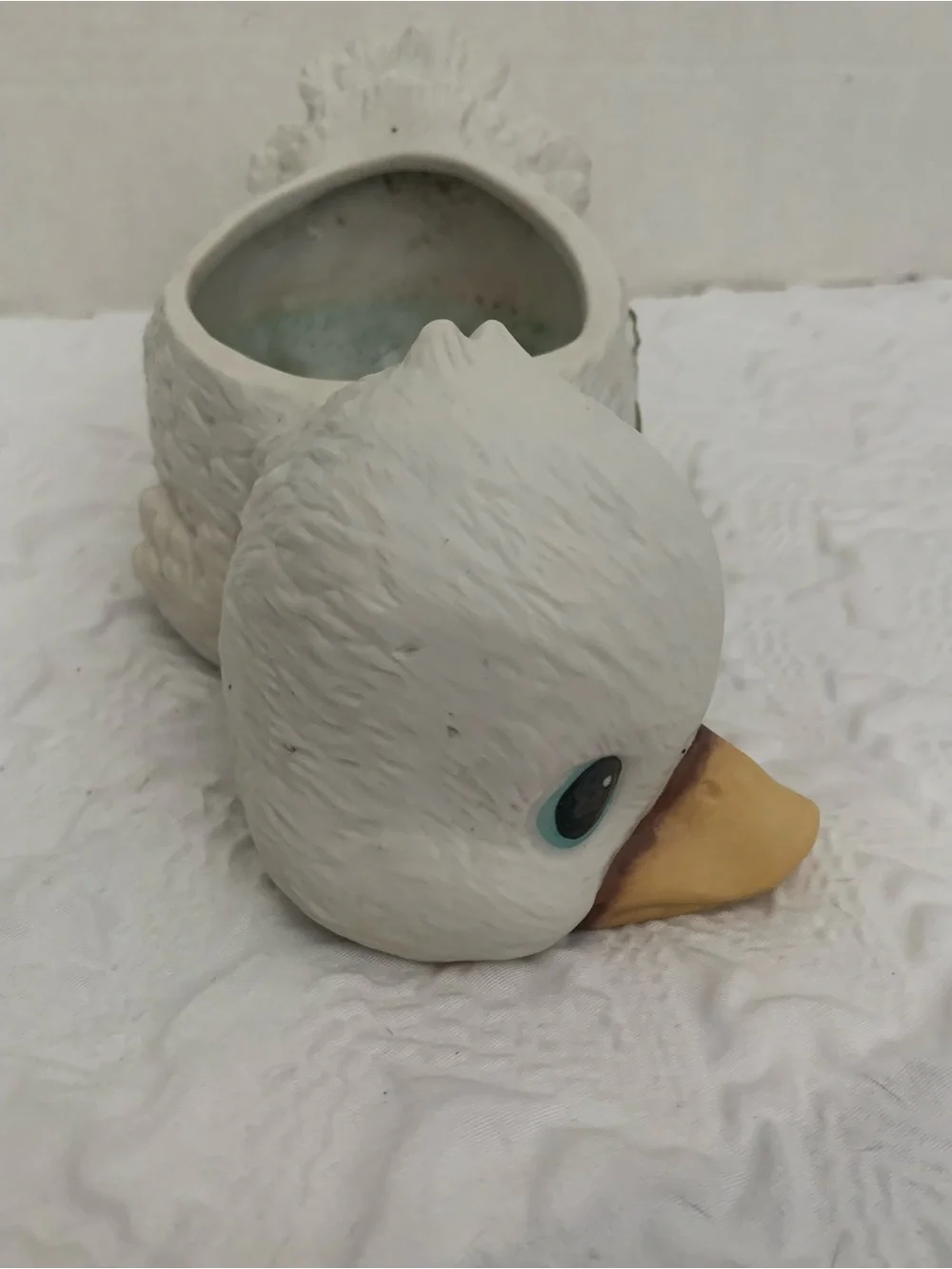 Vintage 60's-70's~Porcelain Duck Planter~Florals, Tail In Air~Made in Mexico MCM