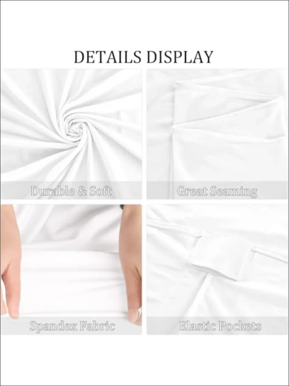 3 Pack Stretch Table Covers 6FT Spandex Polyester Fitted Washable Wrinkle