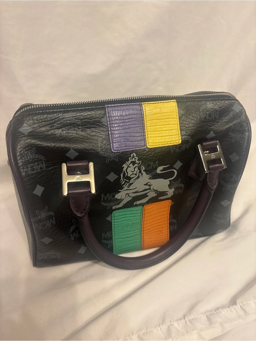 MCM compact satchel