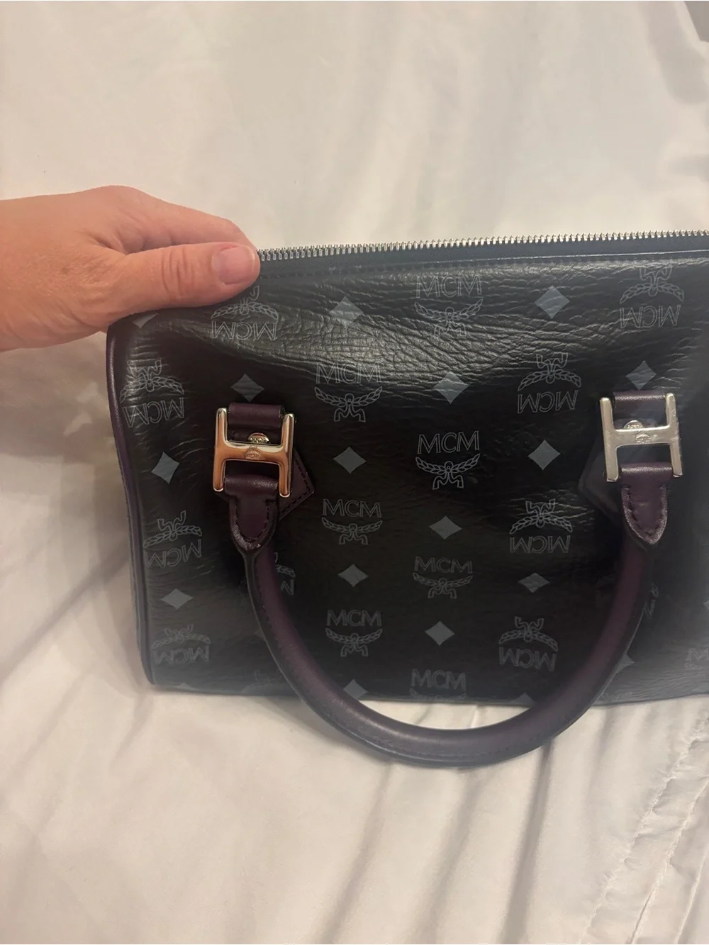 MCM compact satchel