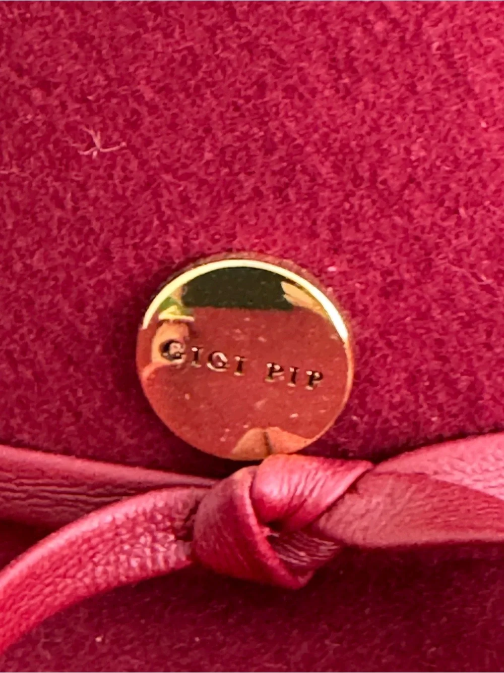 GIgi Pip Cowgirl Hat -Burgundy with Gold Chain Band