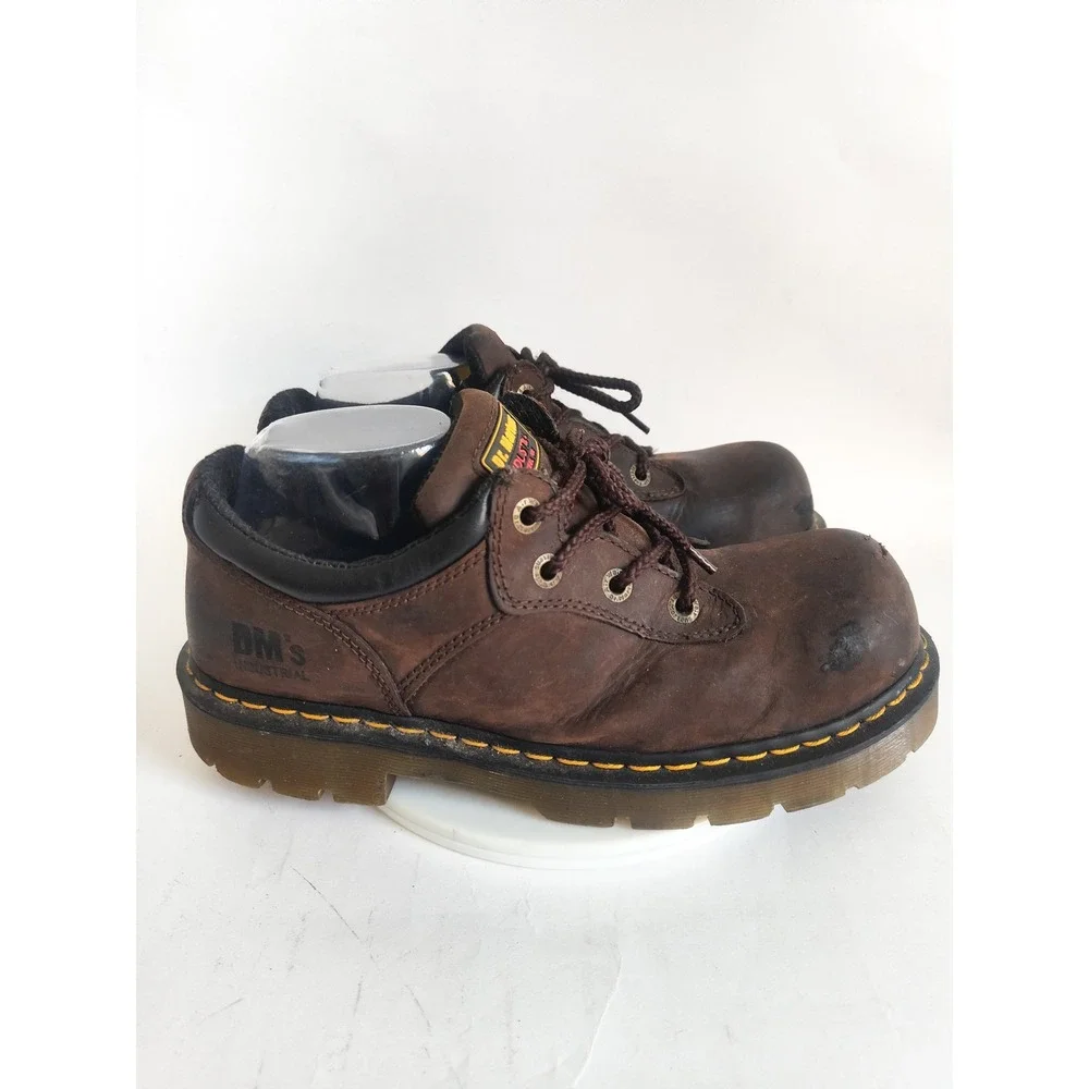 Dr. Martens Work Boots Size 11 Steel Toe Shoes Industrial Brown Winch Leather