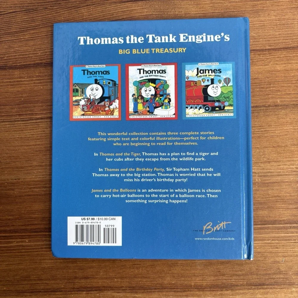 1995 Thomas the Tank Engine Big Blue Treasury Hardcover Illustrated