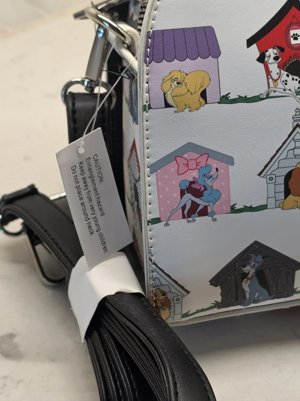 NWT Loungefly White Disney Lady and the Tramp Dog House Crossbody Bag