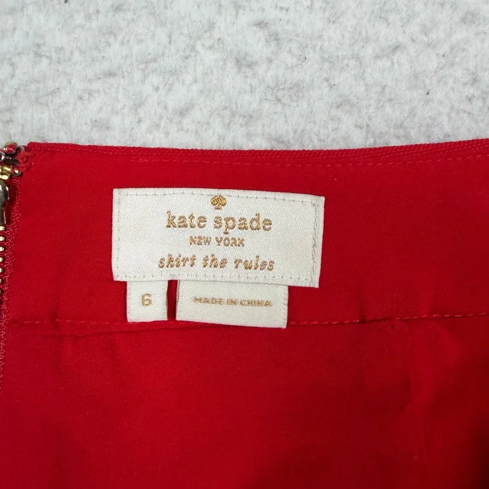 Kate Spade Colorblock‎ Mini Skirt Size 6 Red Black Tan Wool A-Line Preppy Mod