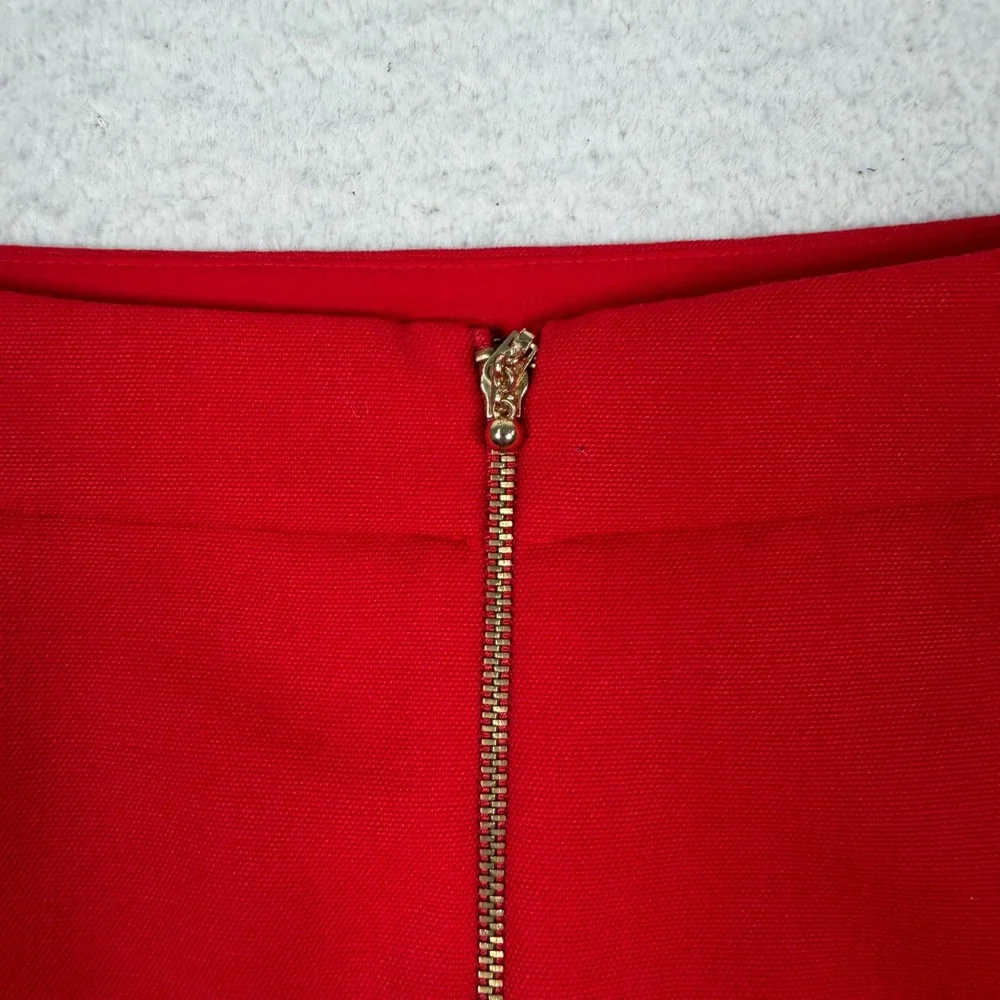 Kate Spade Colorblock‎ Mini Skirt Size 6 Red Black Tan Wool A-Line Preppy Mod