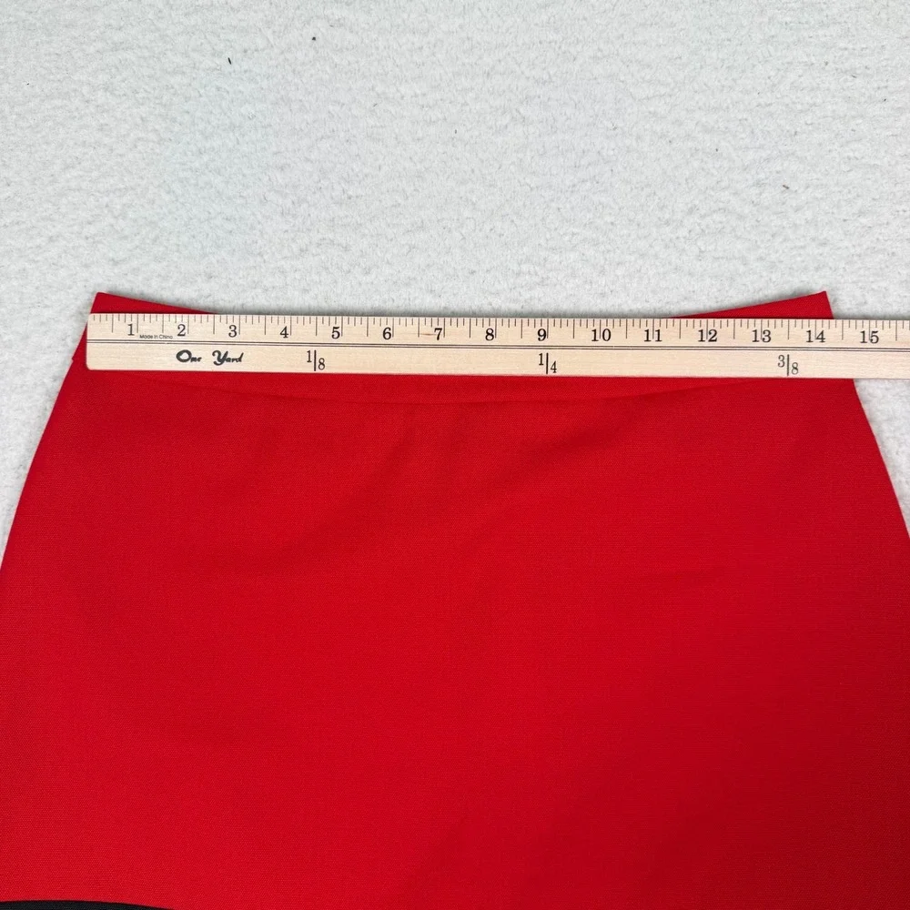 Kate Spade Colorblock‎ Mini Skirt Size 6 Red Black Tan Wool A-Line Preppy Mod