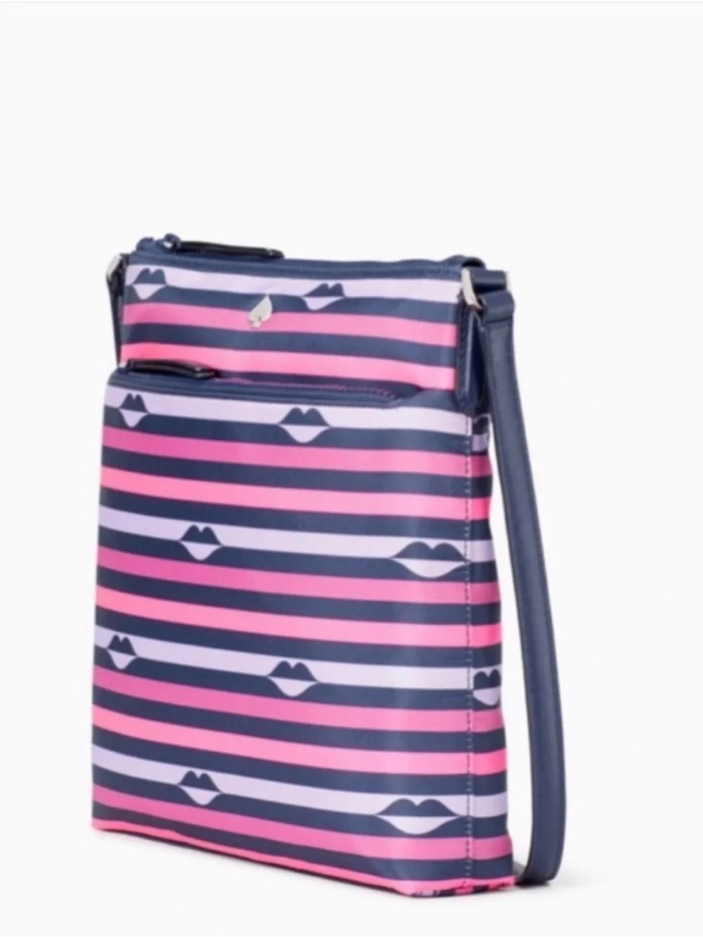 kate spade ♠️ Jae Nylon Kiss Print Striped Crossbody Bag