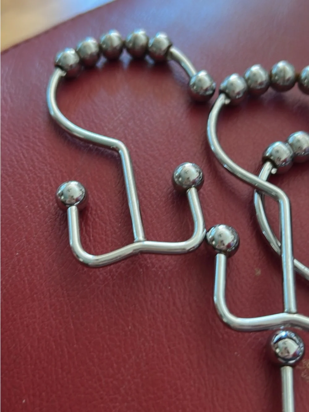Pottery Barn Silver Shower Curtain Hooks with Beaded Accents
