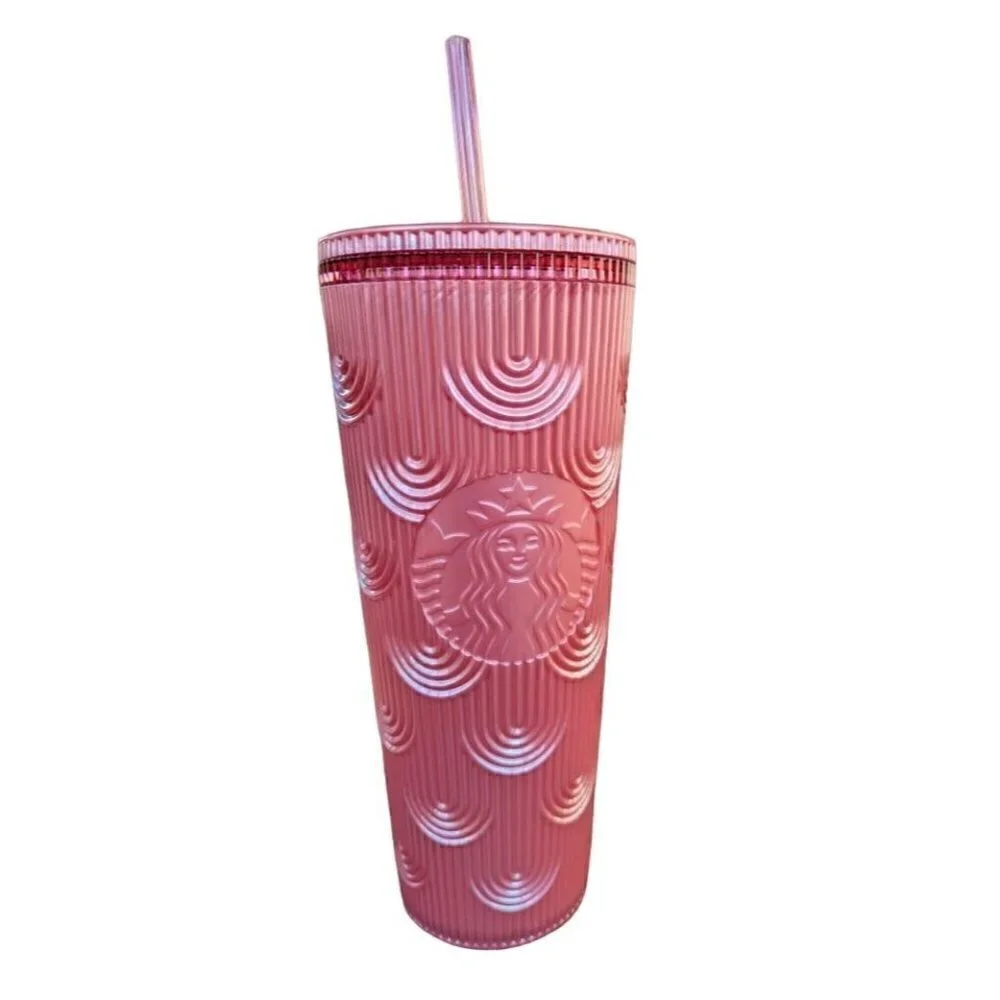 Starbucks Fall 2023 Shell Pink Pearl Mermaid Venti Cold Cup Tumbler 24Oz. NEW
