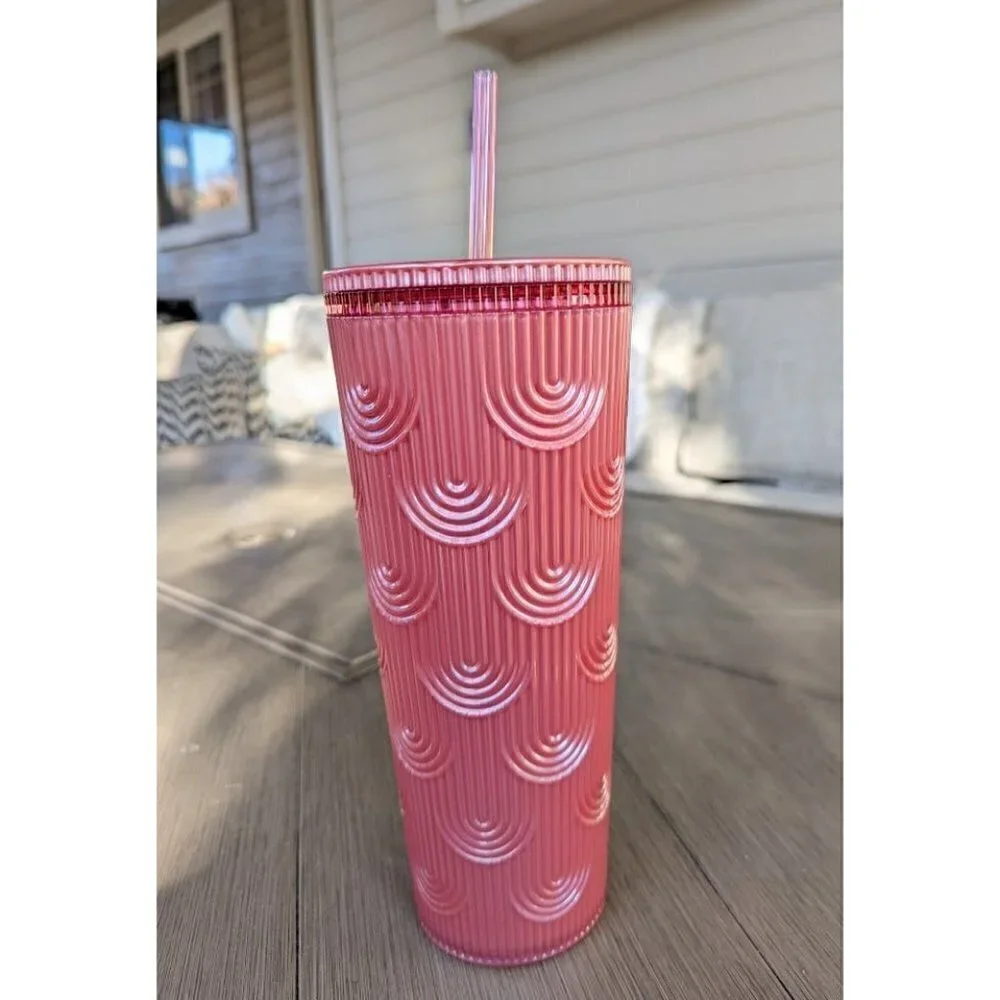 Starbucks Fall 2023 Shell Pink Pearl Mermaid Venti Cold Cup Tumbler 24Oz. NEW