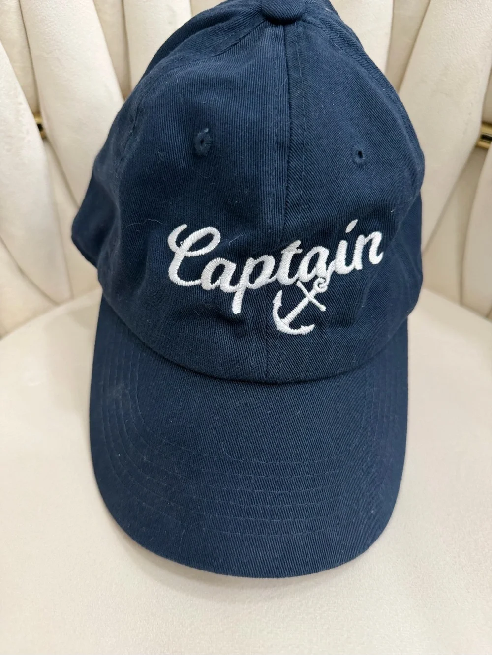 Captain Embroidered Navy Baseball Cap - women's