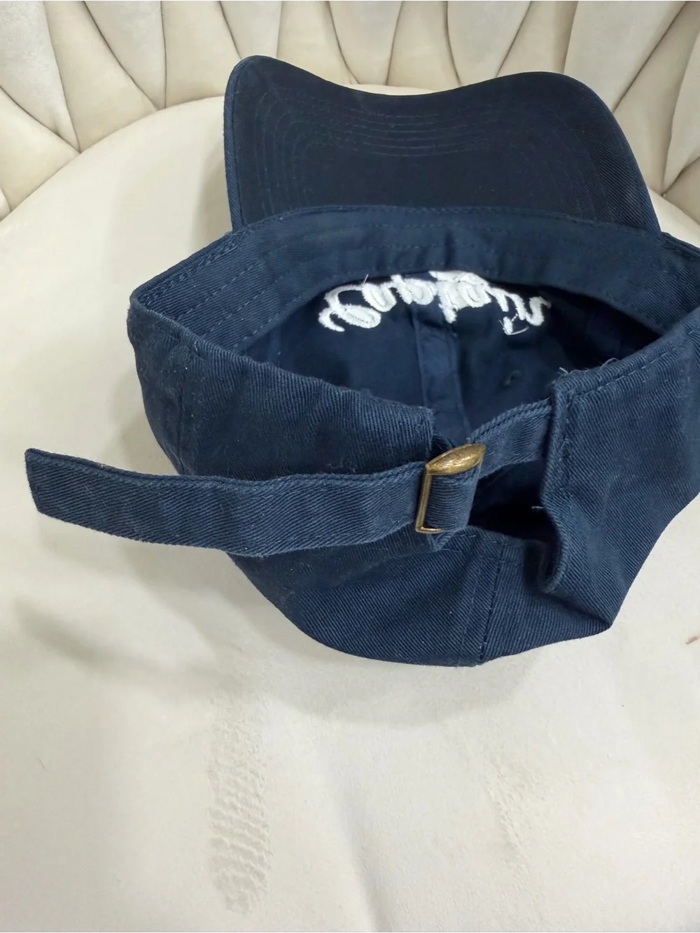 Captain Embroidered Navy Baseball Cap - women's