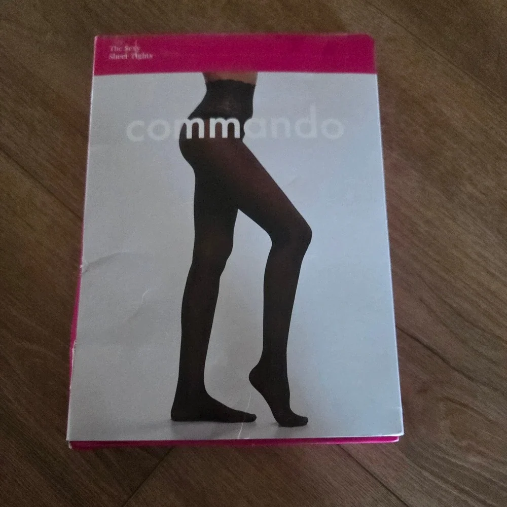 Commando The Sexy Sheer Tights Black‎ Lace Waistband H10T14 Size Small NEW