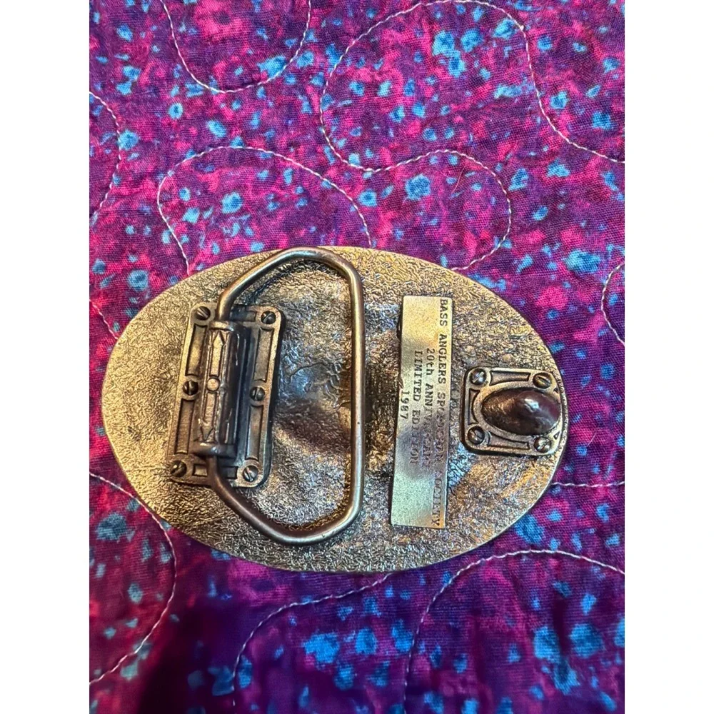 Vintage BASS Anglers Sportsman Society 20th Anniversary Belt Buckle 1987 Limited