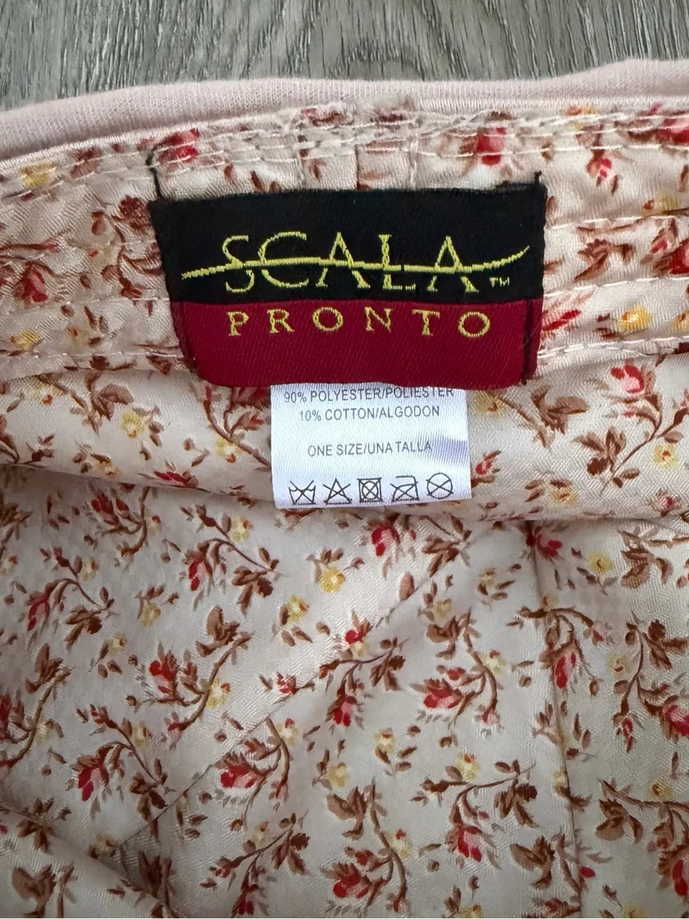 Scala Light Pink Newsboy Hat with Decorative Button O/S