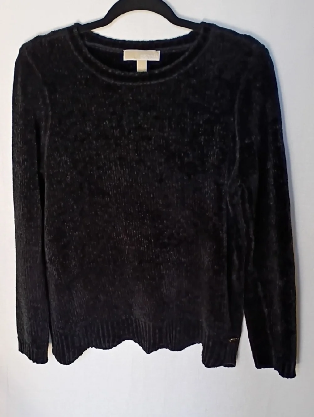 Michael Kors Women's Black Chenille Crewneck Sweater Size L
