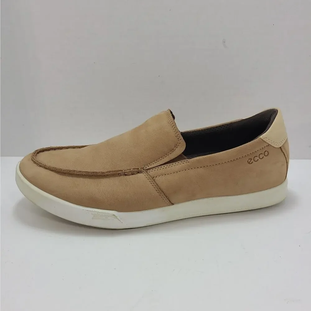 ECCO Cathum Mens 43 EU 10 US Moc Toe Slip On Leather Sneakers Casual Shoes Tan