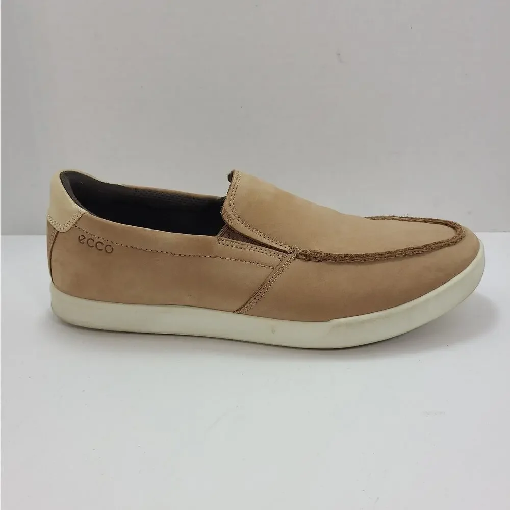 ECCO Cathum Mens 43 EU 10 US Moc Toe Slip On Leather Sneakers Casual Shoes Tan