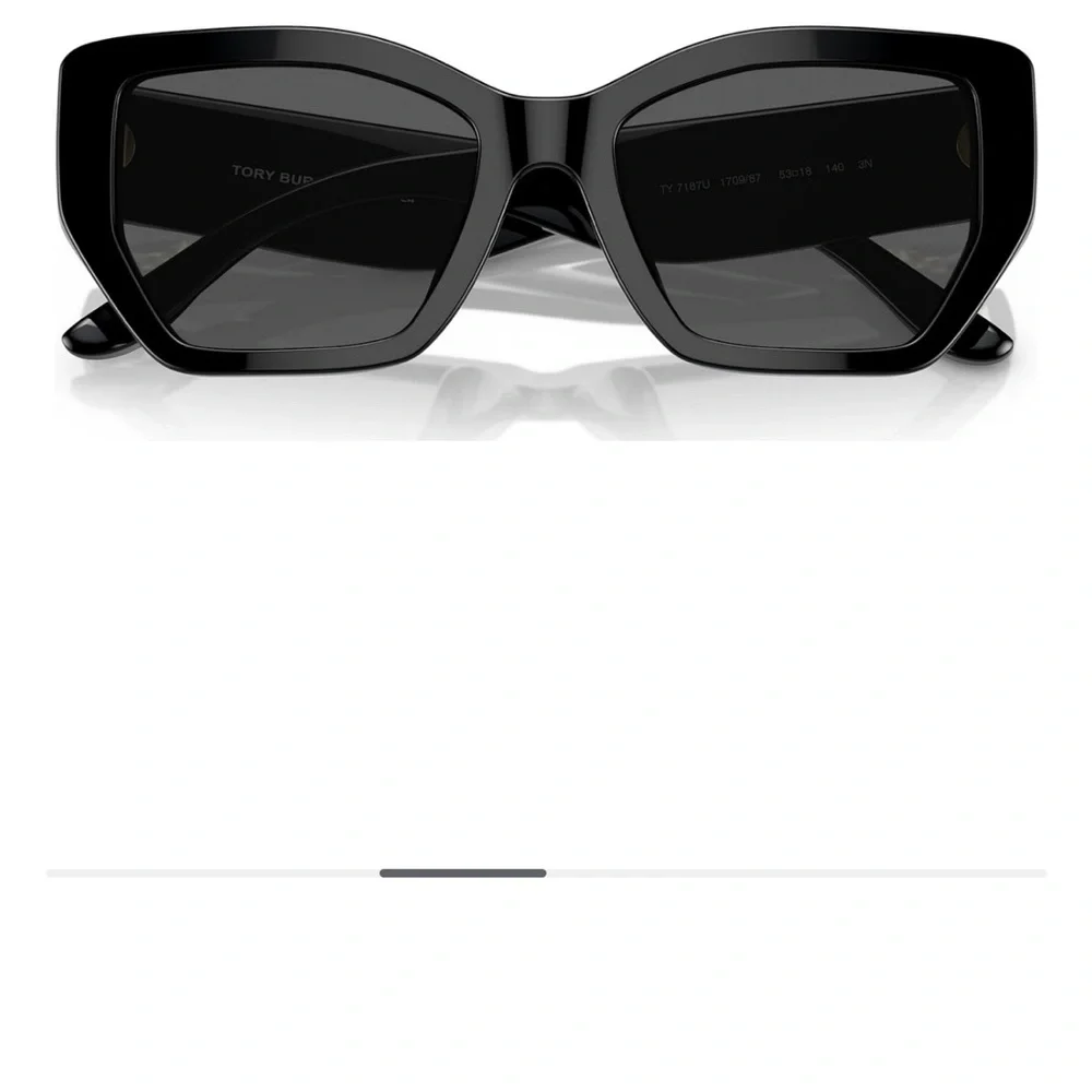Tory Burch Black Cat-Eye Sunglasses with Gold Logo