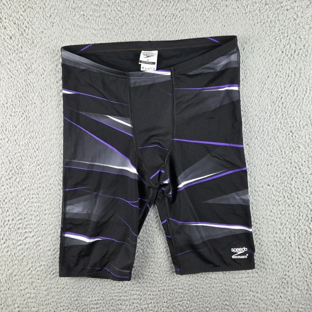 Speedo Endurance Plus Infinite Pulse Jammer Swimwear Size 34 Black Purple