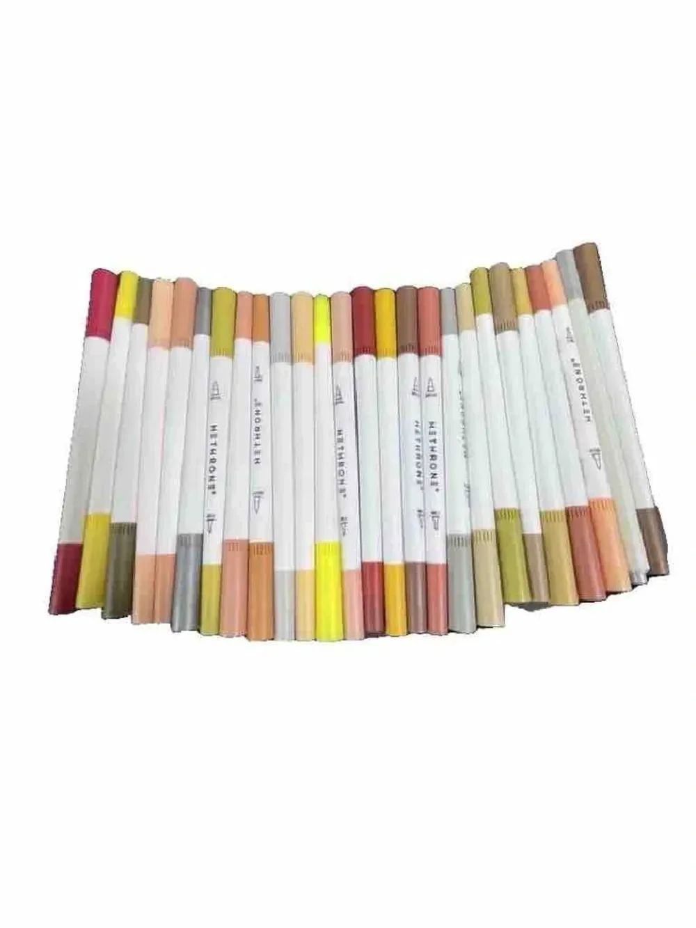 Hethrone Set of 22 Dual-Tip Neutral Tone Markers - Assorted Beige, Brown, Peach