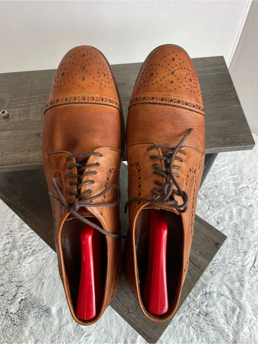 Classic Men's Brown Leather Cap-Toe Brogues size 44 ( 10.5-11.0 US)