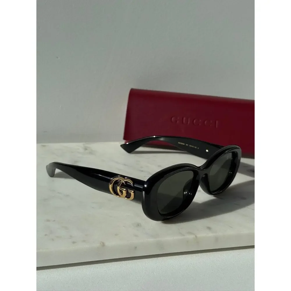NEW Gucci GG1829SK Black Oval Marmont Sunglasses
