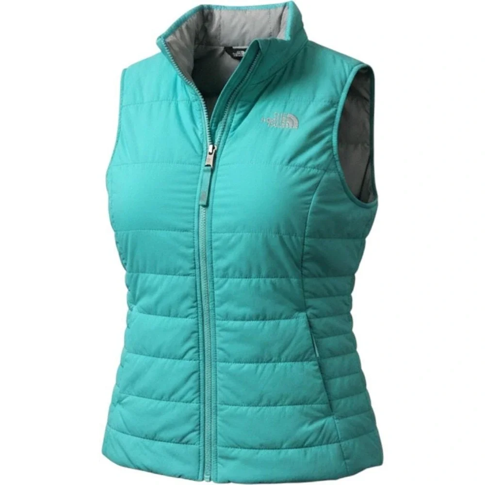 The North Face Vest Girls L 14/16 Teal Quilted Puffer Winter Outdoor Hiking‎