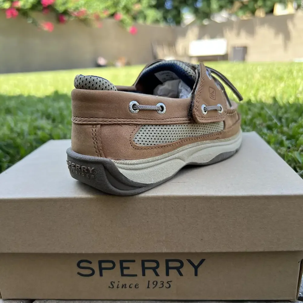 Sperry Top-Sider Shoes Boys Size 11 Brown Lanyard AC Boat Surprise No Tie