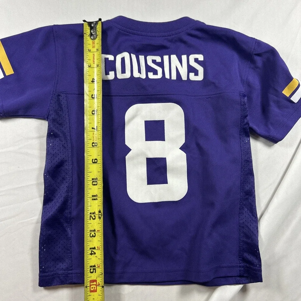 Nike Minnesota Vikings Kirk Cousins 8 Jersey Toddler Kids Small Purple NFL