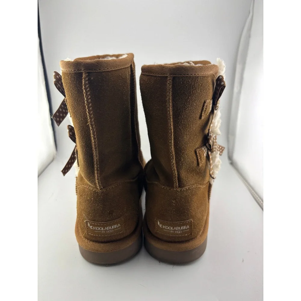 Koolaburra by UGG Victoria Chestnut Suede Bow Boots 1116750 Kids Size 5
