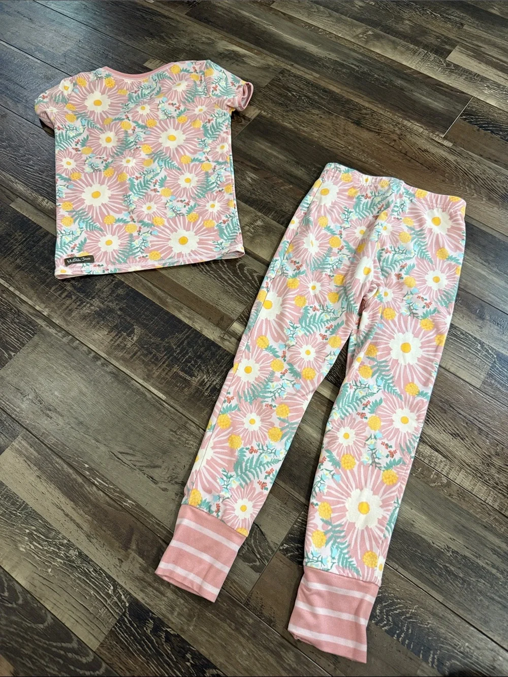 Matilda Jane Pink‎ Floral Daisy Pajama Set with Yellow Accents