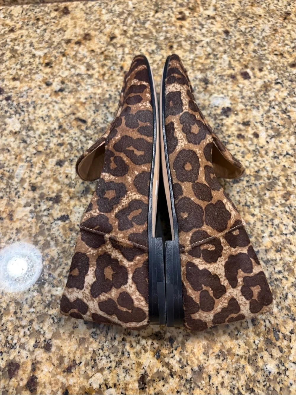 Dear Frances Gia Leopard Calf Hair Loafers 36 US 6 Gold Tan Flats Slip On Italy