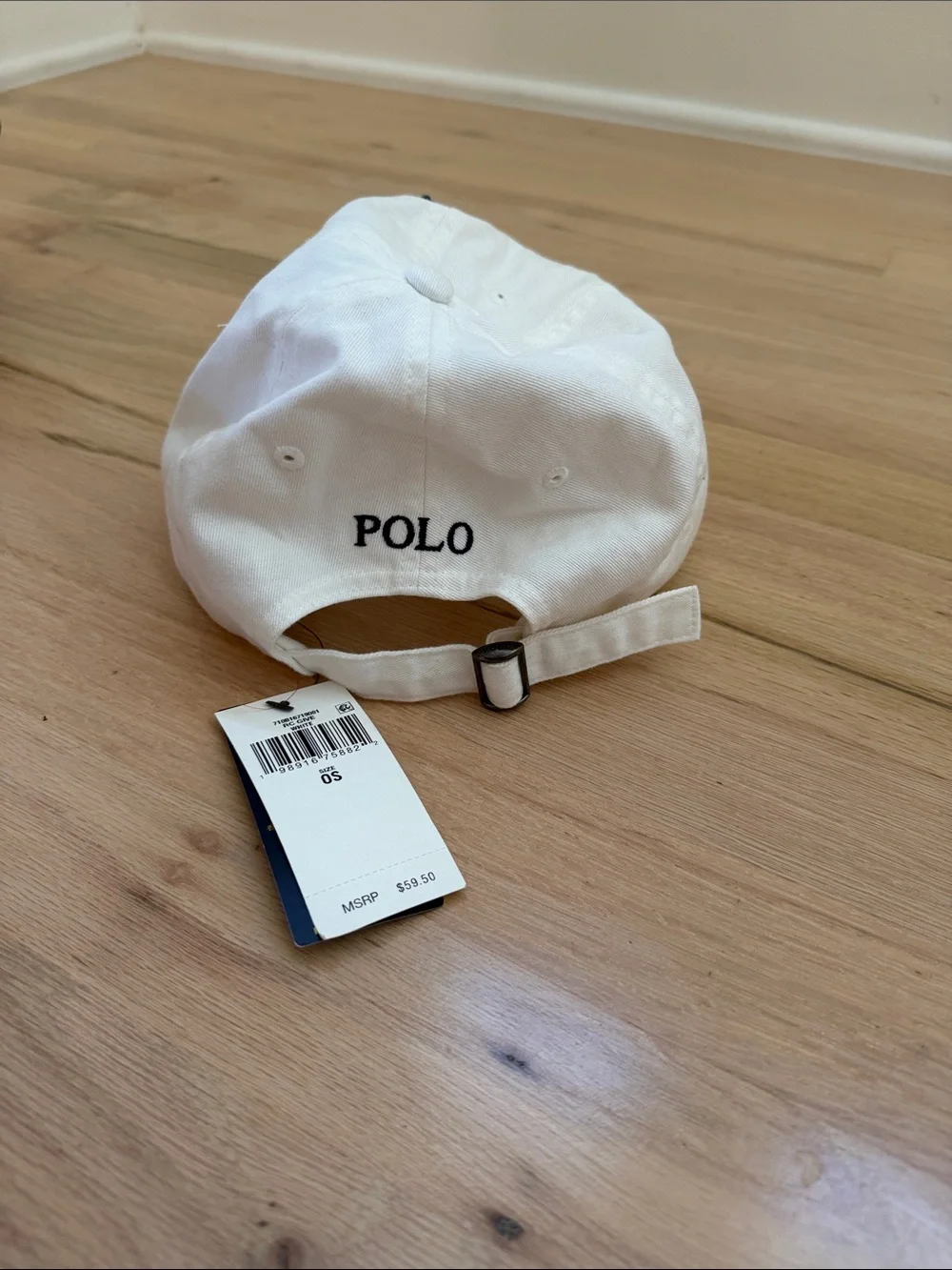 Polo by Ralph Lauren White Baseball Cap with Navy Logo